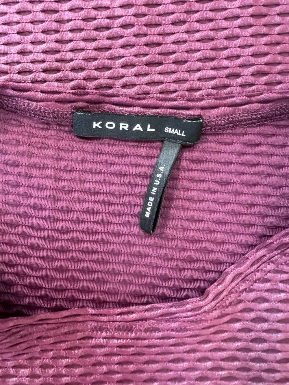 Koral x Ilana Kugel Aerate Shiny Netz Racerback Tank Top, Eggplant Purple, sz S - Picture 6 of 10